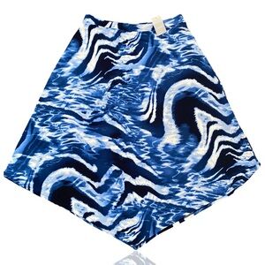 NWT Chicos Skirt Asymmetrical Y2K Pattern Ink Sz 1